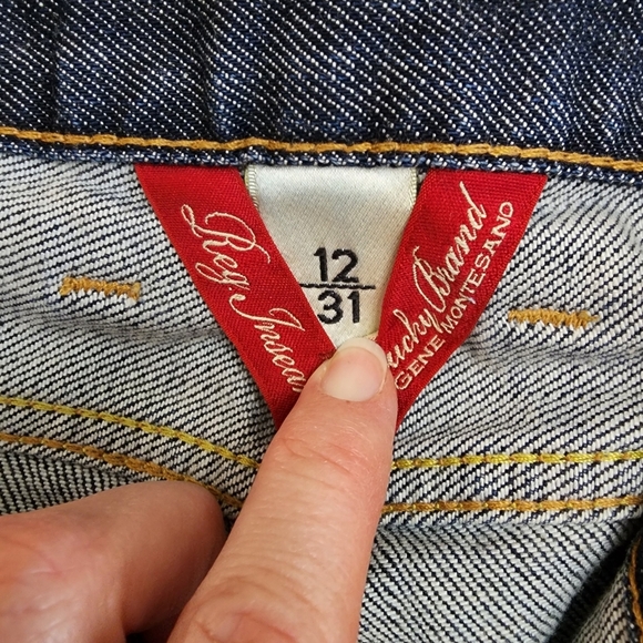 Lucky Brand size 12 / 31 reg inseam vintage denim wide flare leg - Picture 7 of 12